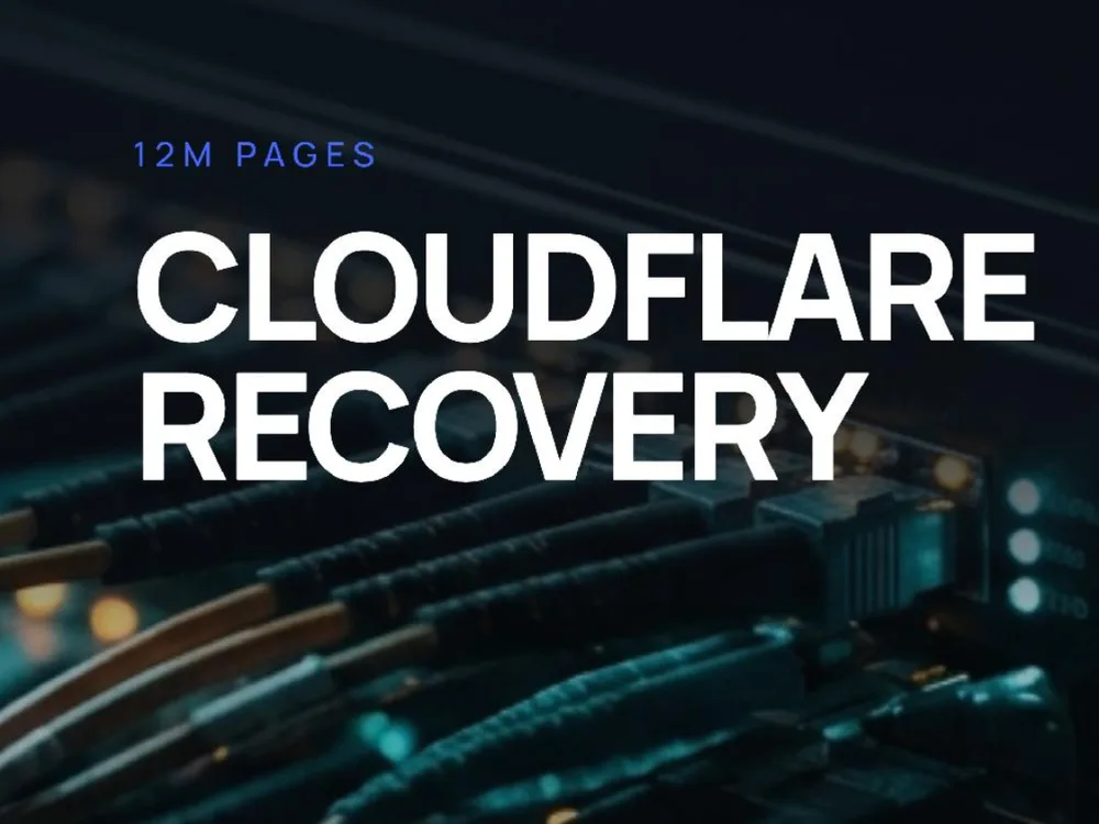 Cover slide: Technical SEO & Cloudflare Recovery Audit - 12M-page Magento Store