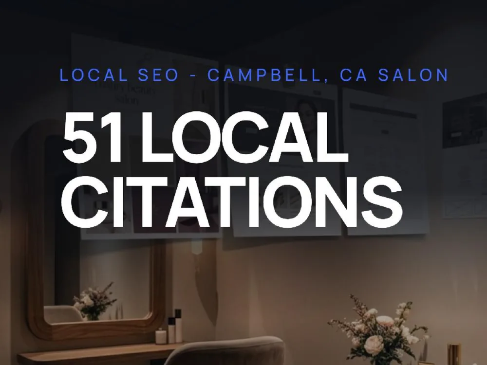 Cover slide: Local SEO: 51 Citations Across for a CA Beauty Salon