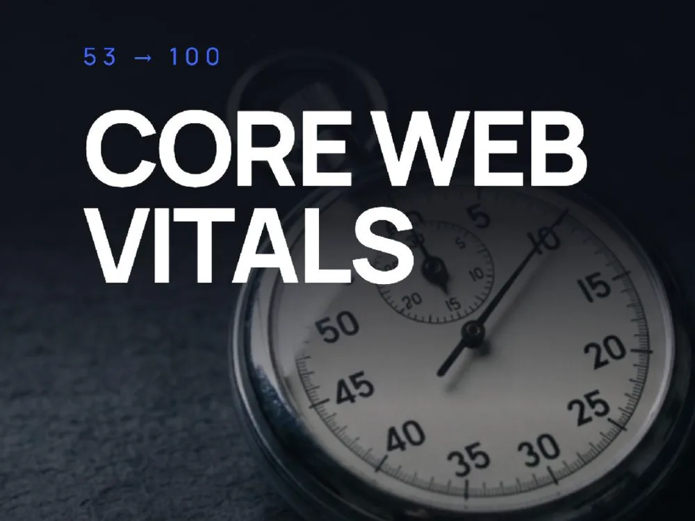 Cover slide: From 53 to 100 Performance Score | Technical SEO Case Study