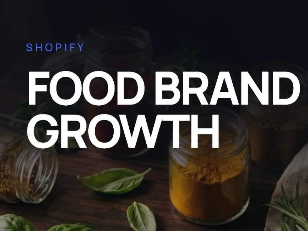Cover slide: Shopify SEO, Email Automation & Google Ads Readiness — Food Brand