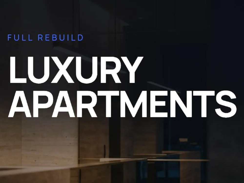 Cover slide: WordPress Clone & Redesign — Luxury Apartment Community Website