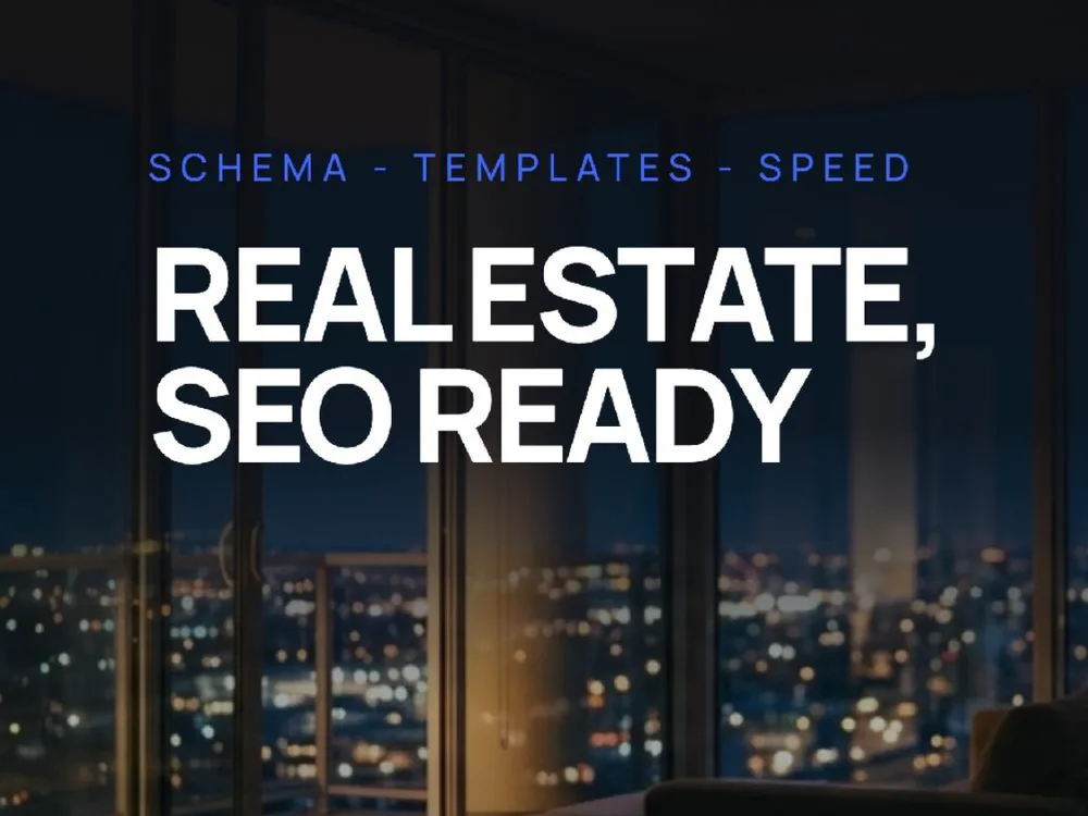 Cover slide: WordPress Real Estate Website — Luxury Apartments site & SEO-Ready